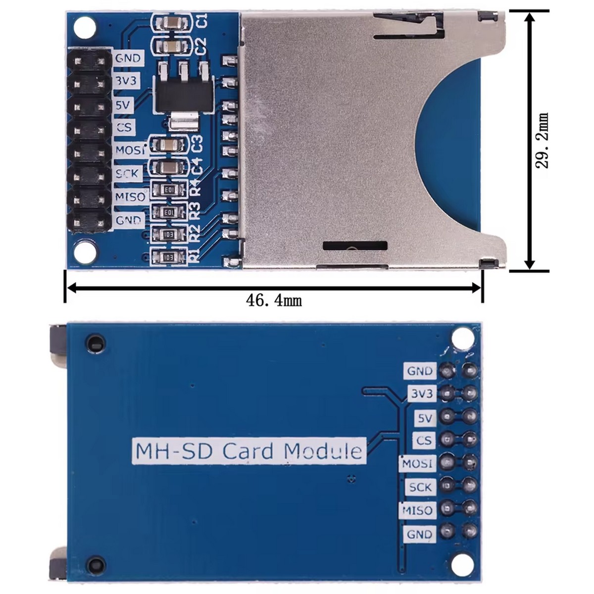 Dimensions du Lecteur de carte SD SPI