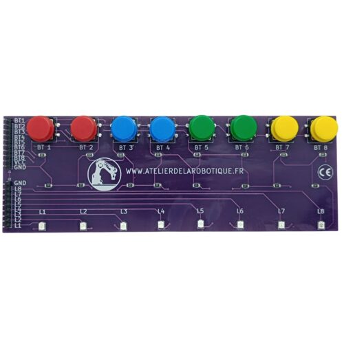 Carte LED et Boutons pour Arduino, Raspberry PI, ESP32