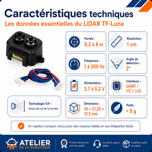 Caractéristiques techniques du TF-LUNA
