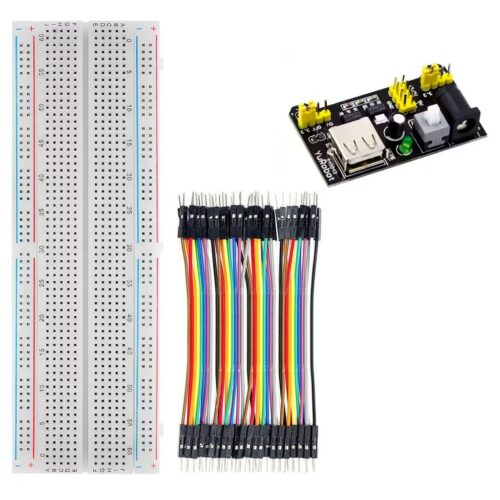 Kit Breadboard et alimentation MB102 et câbles 10cm Mâle-Mâle Arduino