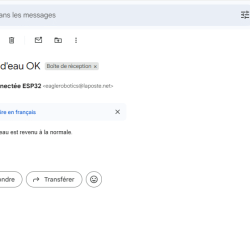 Mail niveau d'eau OK