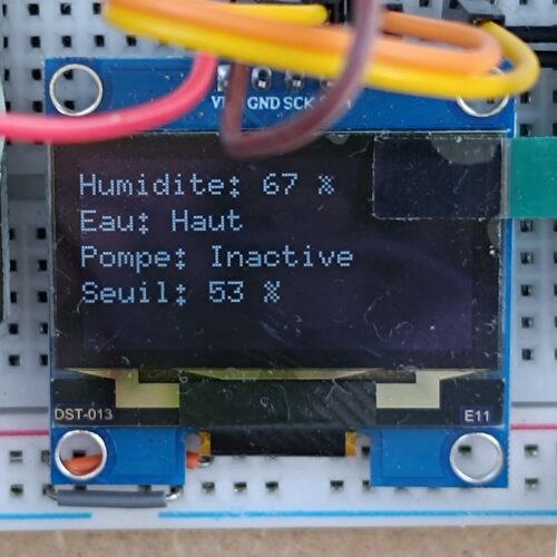 Affichage des données de contrôle de l'arrosage automatique