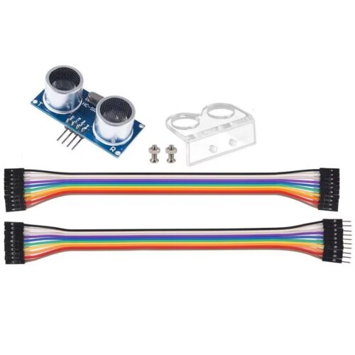 Kit capteur à ultrasons HC-SR04 + support + câbles prêt à l'emploi