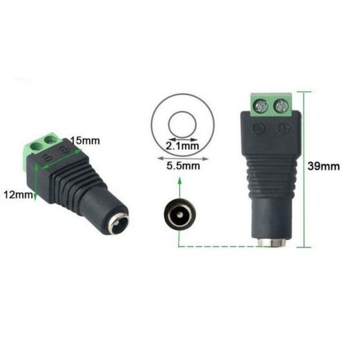 Dimensions du connecteur Jack femelle 5.5 x 2.1 mm