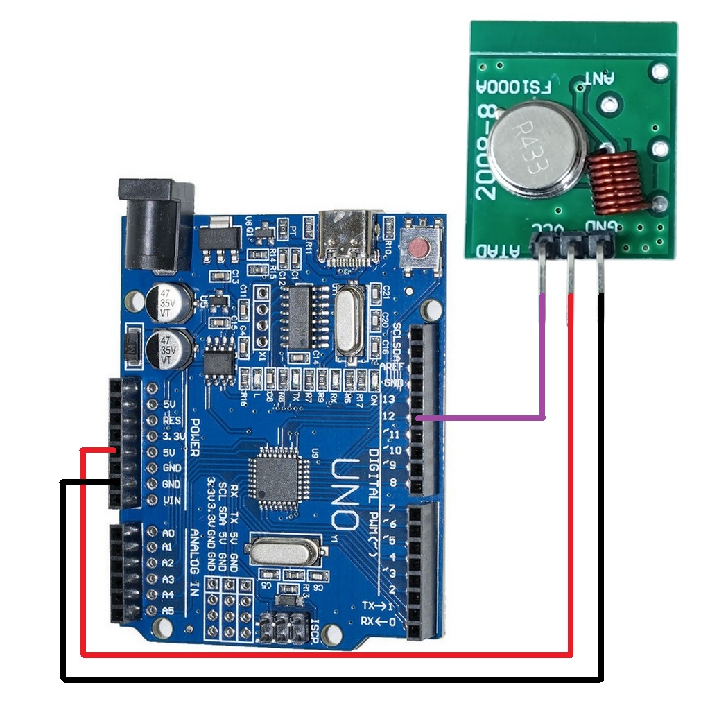 Montage Arduino de l'émetteur 433MHZ