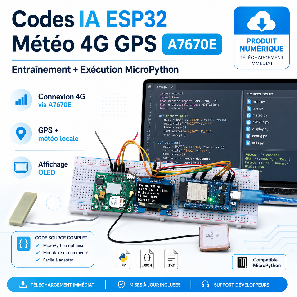 Codes Micropython pour l'IA Météo ESP32