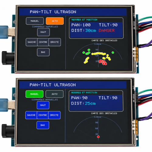 Mode manuel et automatique du kit DIY Radar arduino