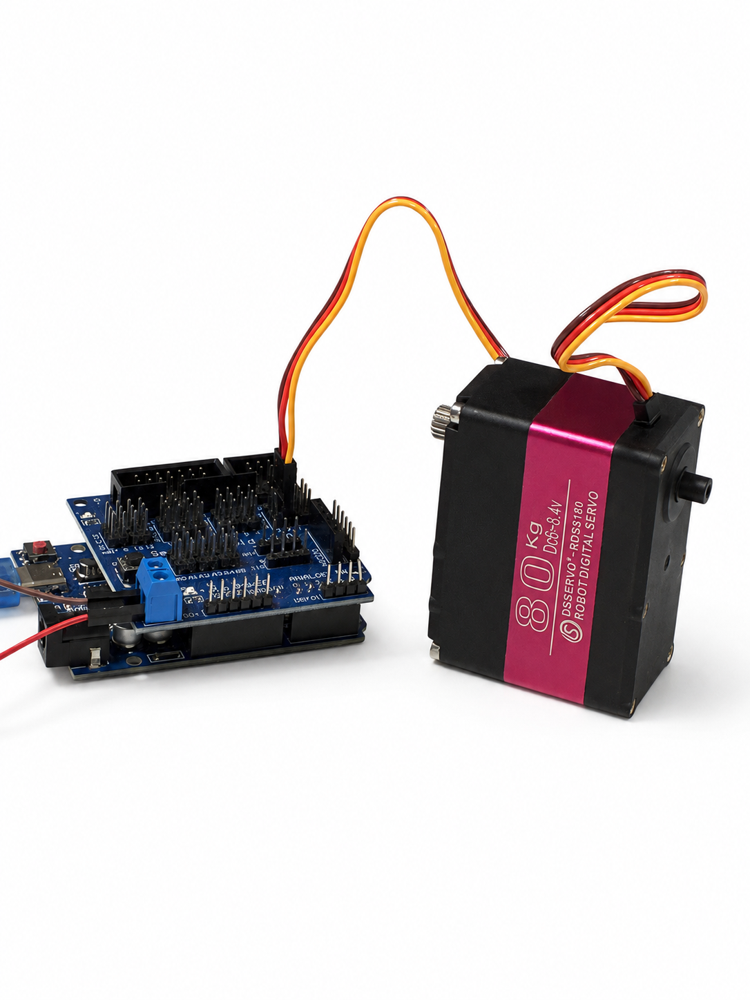 Carte Arduino UNO et servo 80kg